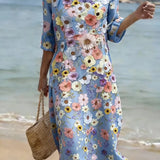 Vestido informal de mujer con estampado floral.
