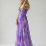 Isela™ | Vestido Maxi Cruzado con Degradado de Color y Tirantes Finos