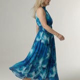 Silvana™ | Vestido Midi Halter con Cintura Fruncida