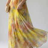Isela™ | Vestido Maxi Cruzado con Degradado de Color y Tirantes Finos