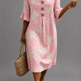 Vestido informal de mujer con estampado floral.