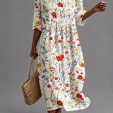 Vestido informal de mujer con estampado floral.