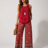 Cayetana™ | Conjunto Boho Top en Capas y Pantalón Floral