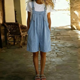 Olalla™ | Peto corto vaquero con tirantes ajustables