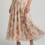 Aurelia™ | Vestido Midi Halter Floral con Cinturón