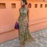 Florencia™ | Vestido Largo Floral con Escote Bajo