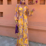 Gregoria™ | Vestido Largo Floral con Escote Pronunciado