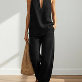 Maravillas™ | Conjunto vaquero top y pantalón wide leg
